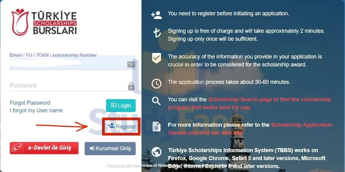 طريقة التقديم للمنح التركية المجانية بالصور طريقة التقديم للمنح التركية المجانية بالصور