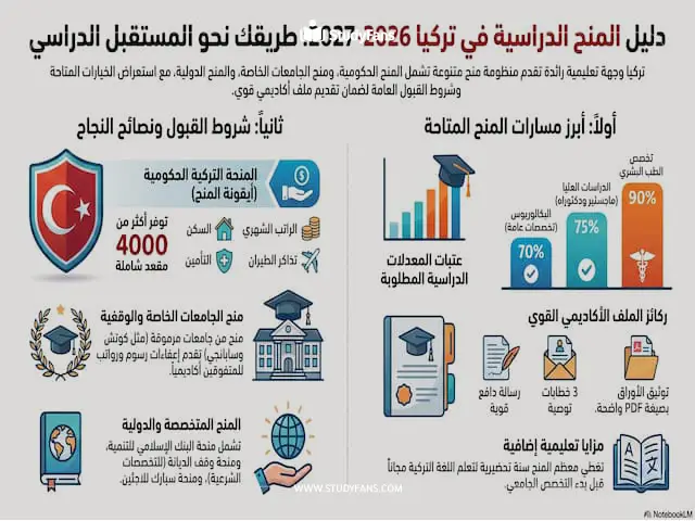 الدليل الشامل للمنح الدراسية في تركيا 2026-2027
